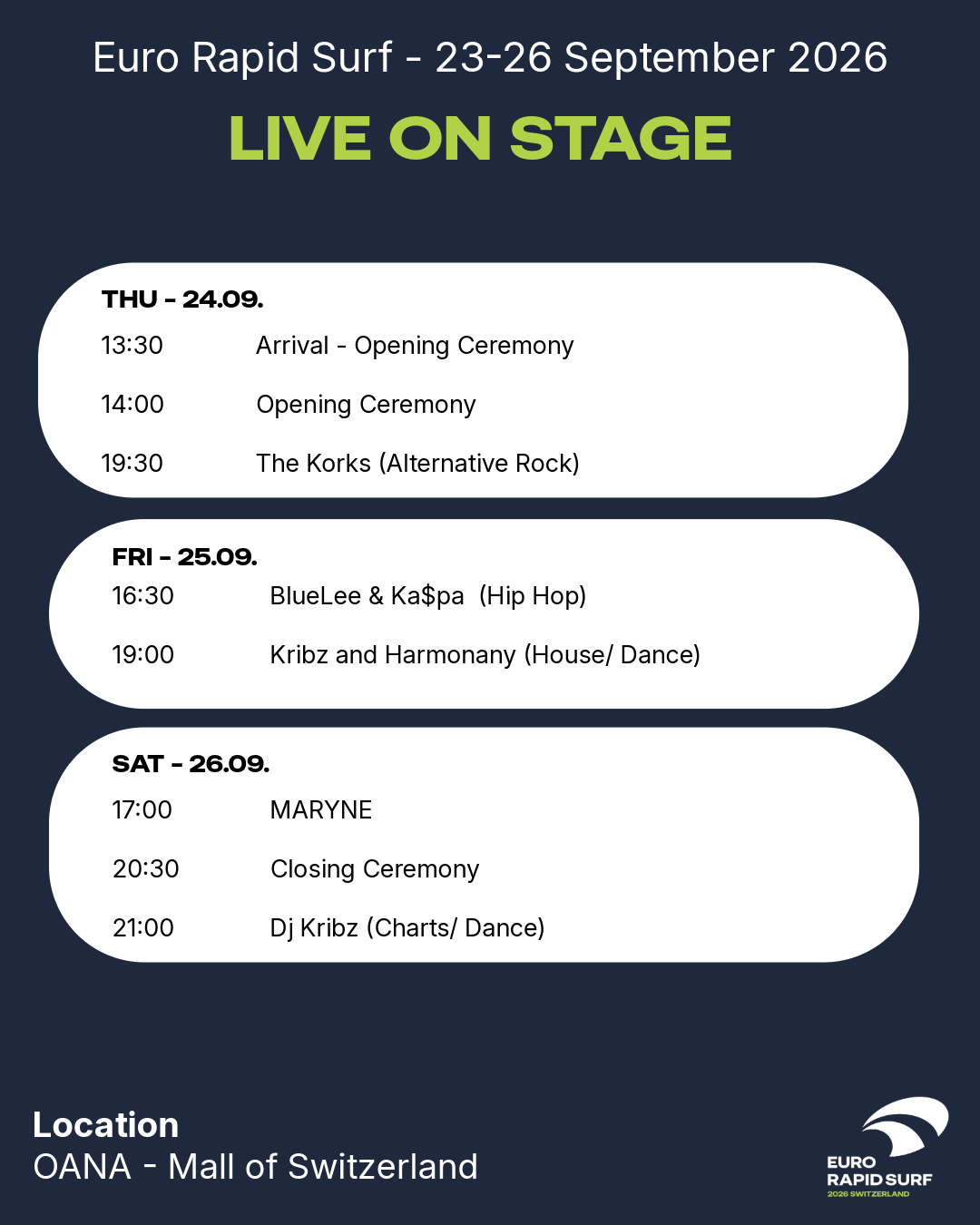 🎤 Live on Stage – Musik & besondere Momente am Euro Rapid Surf 2026